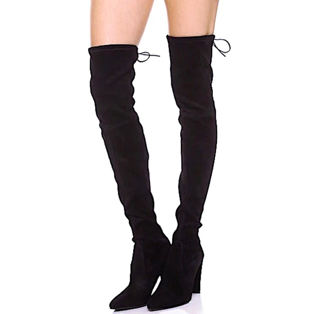 Stuart Weitzman Highland-like Black Suede Boots